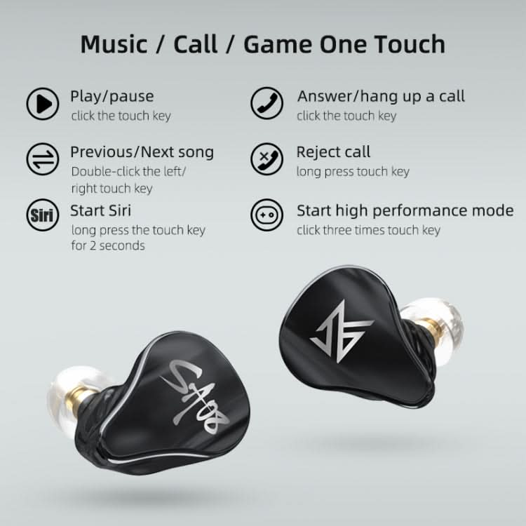 KZ SA08 Wireless Four-unit 5BA Balance Armature Bluetooth In-ear TWS Earphone