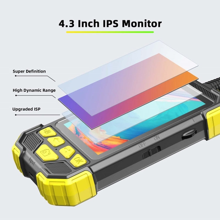 Y19 3.9mm Dual Lens Hand-held Hard-wire Endoscope with 4.3-inch IPS Color LCD Screen Reluova