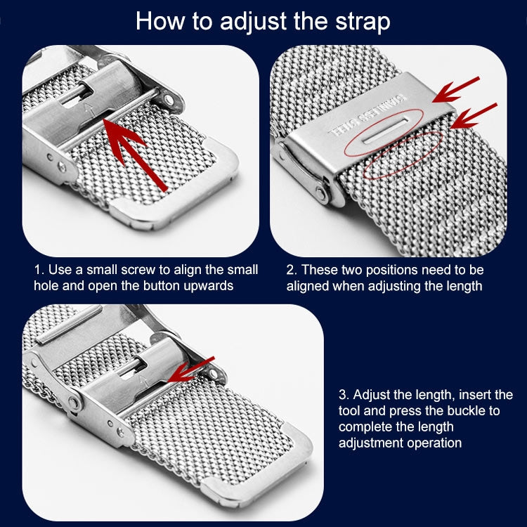 304 Stainless Steel Double Buckle Replacement Strap Watchband-Reluova