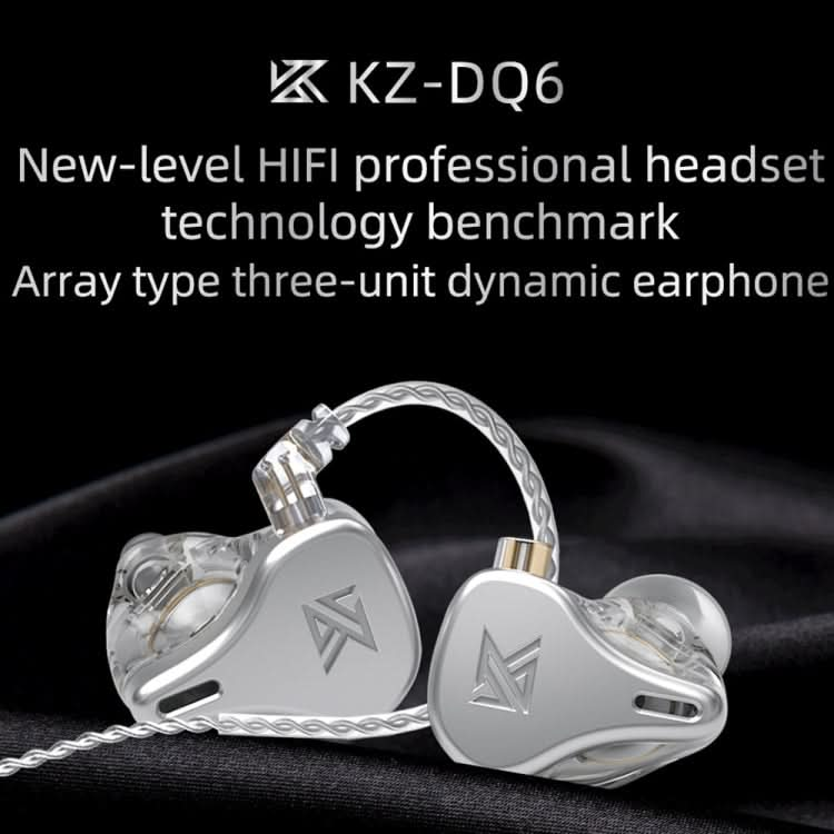 KZ DQ6 3-unit Dynamic HiFi In-Ear Wired Earphone