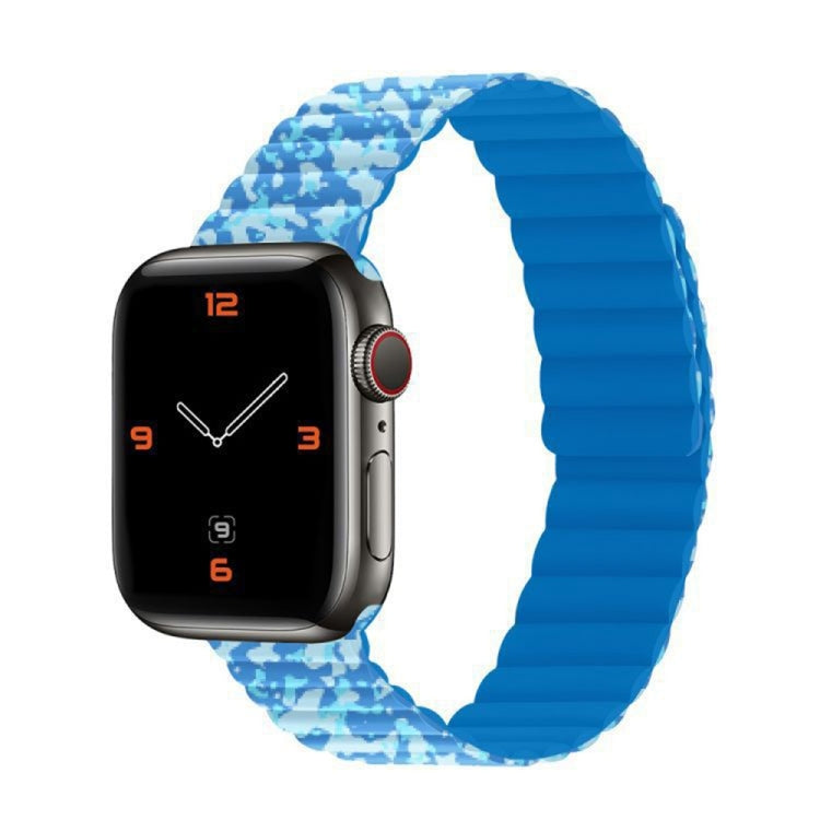 Magnetic Camouflage Silicone Replacement Strap Watchband For Apple Watch Series