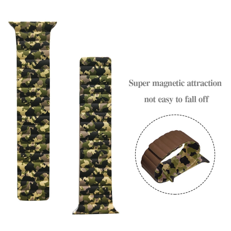 Magnetic Camouflage Silicone Replacement Strap Watchband For Apple Watch Series