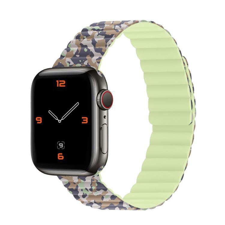 Magnetic Camouflage Silicone Replacement Strap Watchband For Apple Watch Series