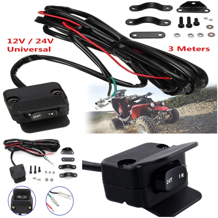 ATV Thumb Switch Control Cable Motorcycle Switch Handlebar Control Line, Cable Length: 3m