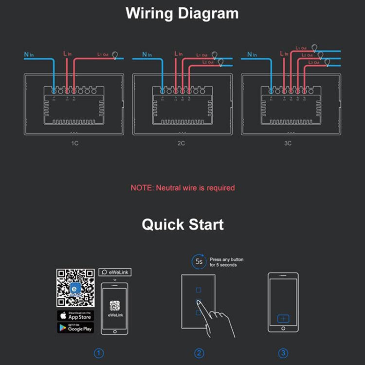 Sonoff T3 US-TX 433 RF WIFI Smart Remote Control Wall Touch Switch, US Plug Reluova