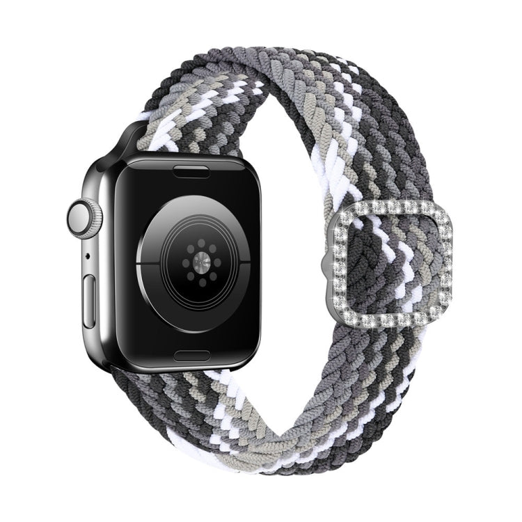 Adjustable Nylon Braided Elasticity Diamond Buckle Replacement Strap Watchband For Apple Watch Series, Series 1