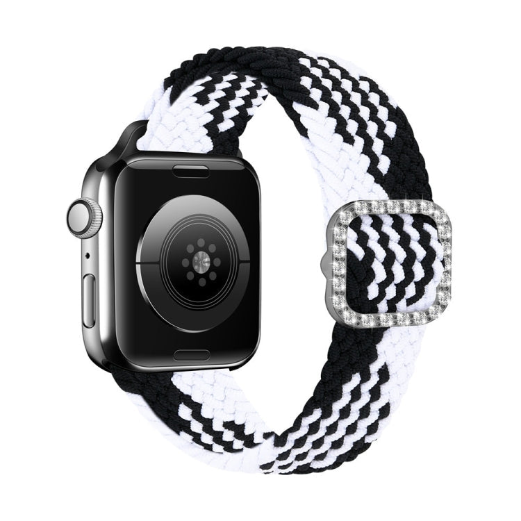 Adjustable Nylon Braided Elasticity Diamond Buckle Replacement Strap Watchband For Apple Watch Series, Series 1