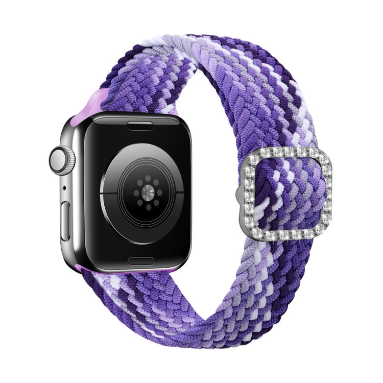 Adjustable Nylon Braided Elasticity Diamond Buckle Replacement Strap Watchband For Apple Watch Series, Series 1