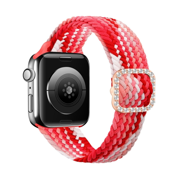 Adjustable Nylon Braided Elasticity Diamond Buckle Replacement Strap Watchband For Apple Watch Series, Series 1