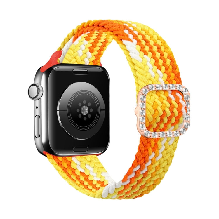 Adjustable Nylon Braided Elasticity Diamond Buckle Replacement Strap Watchband For Apple Watch Series, Series 2