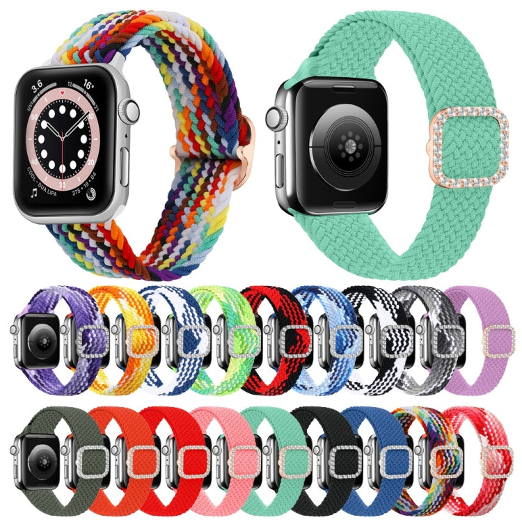 Adjustable Nylon Braided Elasticity Diamond Buckle Replacement Strap Watchband For Apple Watch Series, Series 2