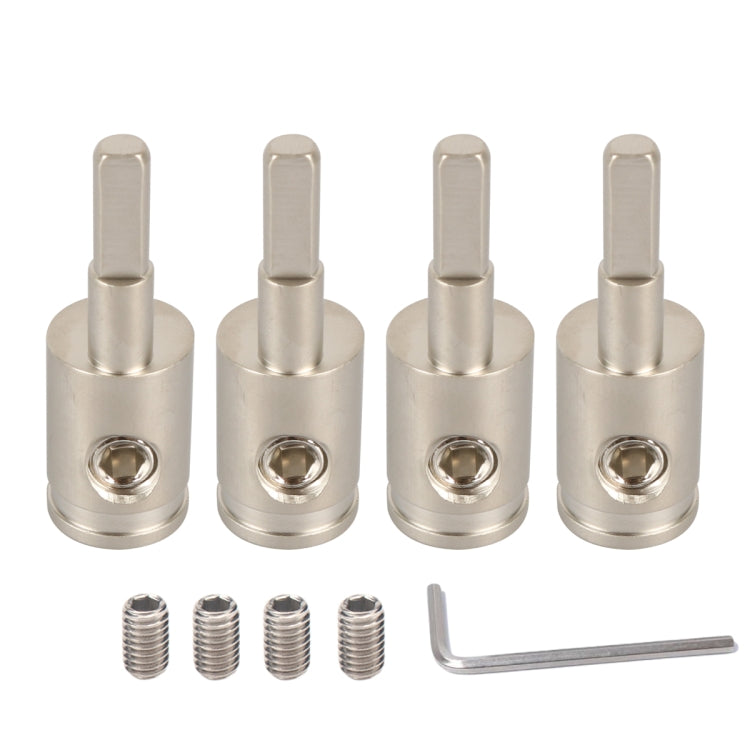 A5682 4 PCS Car Small Size Nickel-plated Brass 4GA to 8GA Audio Terminal Block withscrews