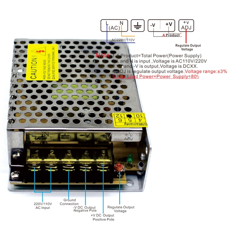 LED Regulated Switching Power Supply, Size: 110 x 79 x 36mm My Store