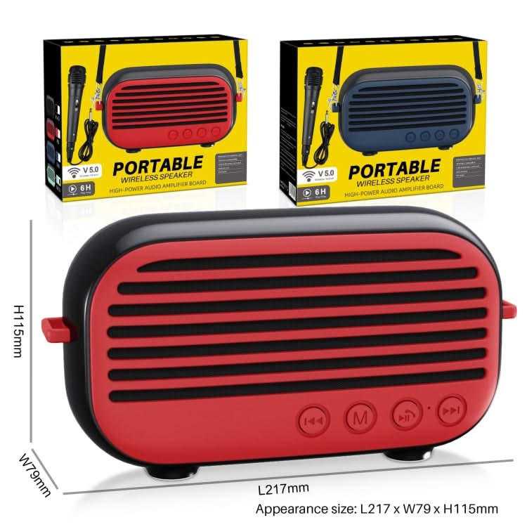 New Rixing NR-3000M Bluetooth 5.0 Portable Karaoke Wireless Bluetooth Speaker with Microphone & Shoulder Strap