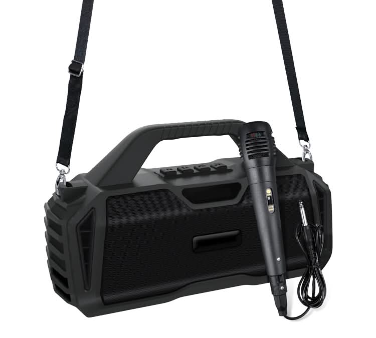 New Rixing NR-6011M Bluetooth 5.0 Portable Outdoor Karaoke Wireless Bluetooth Speaker with Microphone & Shoulder Strap