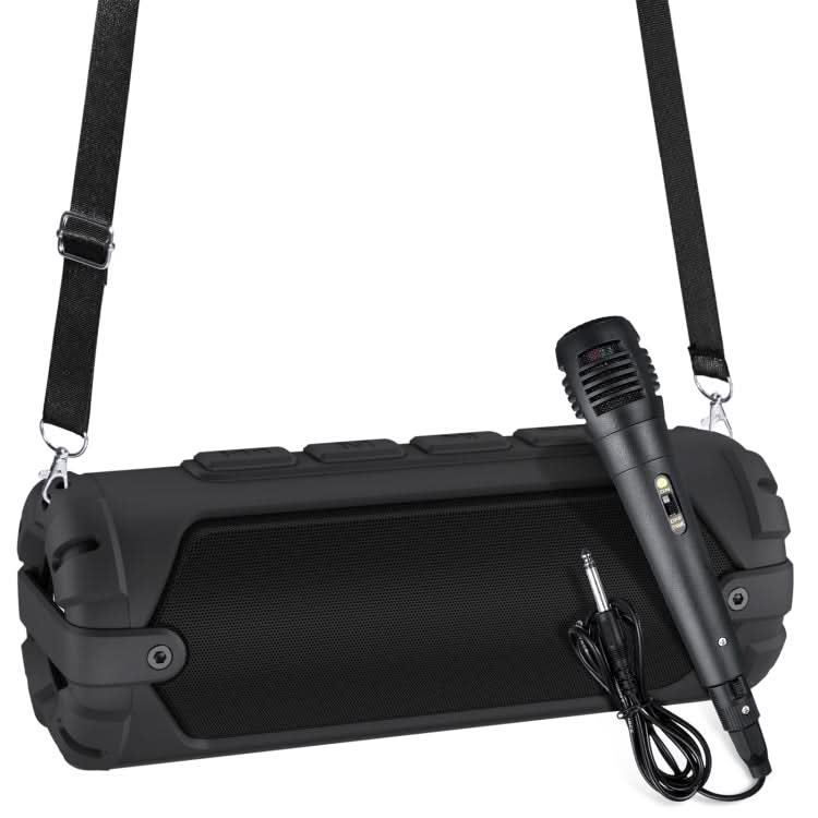 New Rixing NR-6013M Bluetooth 5.0 Portable Outdoor Karaoke Wireless Bluetooth Speaker with Microphone & Shoulder Strap