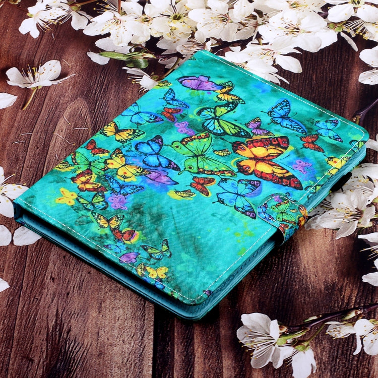 Universal Colored Drawing Horizontal Flip PU Leather Case with Holder & Card Slot