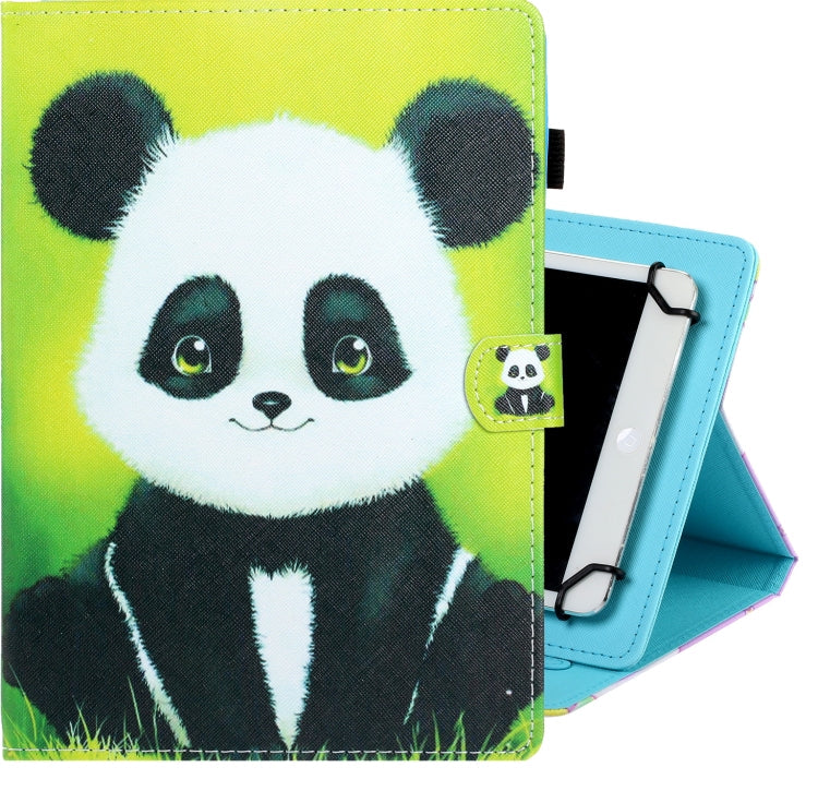 Universal Colored Drawing Horizontal Flip PU Leather Case with Holder & Card Slot