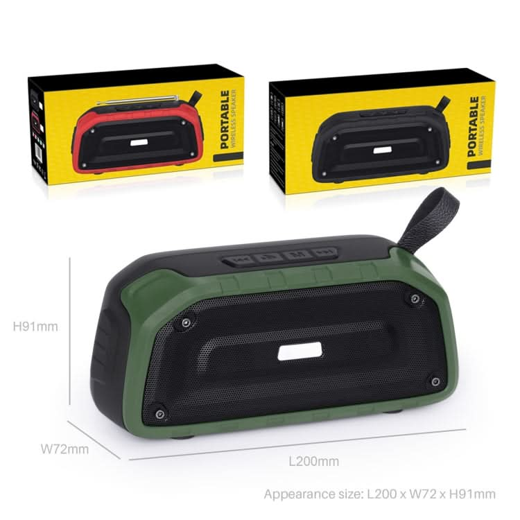 New Rixing NR-906 TWS Waterproof Bluetooth Speaker Support Hands-free Call / FM with Handle