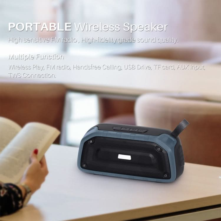 New Rixing NR-906 TWS Waterproof Bluetooth Speaker Support Hands-free Call / FM with Handle