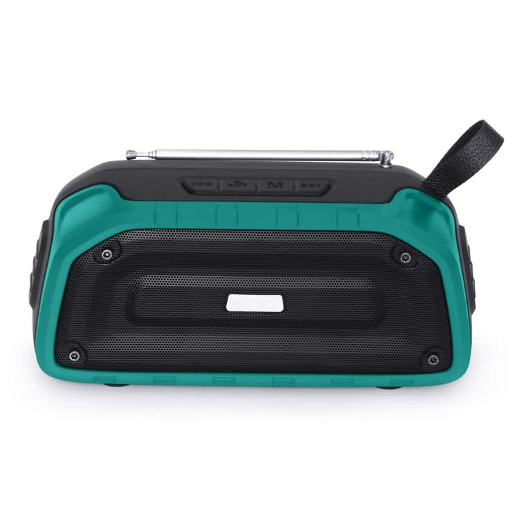 New Rixing NR-906FM TWS Waterproof Bluetooth Speaker Support Hands-free Call / FM with Handle & Antenna