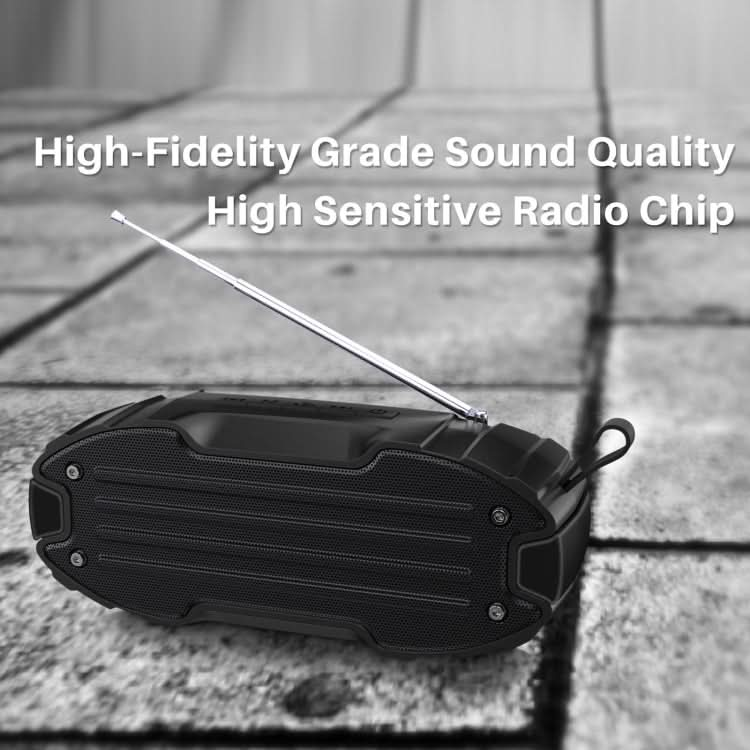 New Rixing NR-907FM TWS Outdoor Bluetooth Speaker Support Hands-free Call / FM with Handle & Antenna