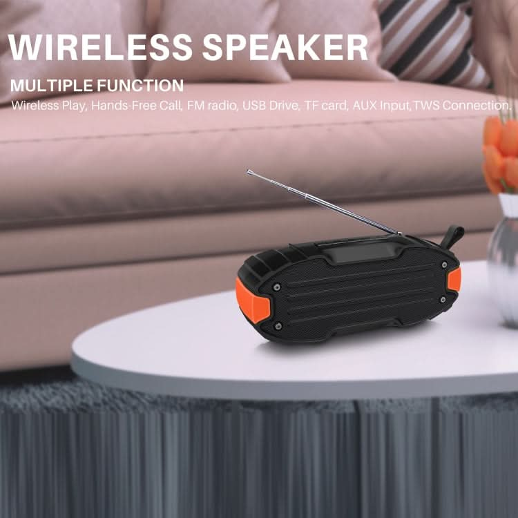 New Rixing NR-907FM TWS Outdoor Bluetooth Speaker Support Hands-free Call / FM with Handle & Antenna