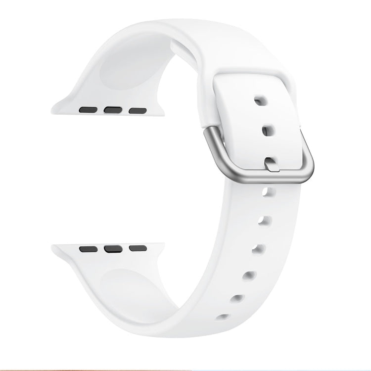 Single-color Silicone Buckle Replacement Strap Watchband For Apple Watch Series