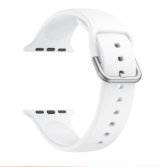 Single-color Silicone Buckle Replacement Strap Watchband For Apple Watch Series