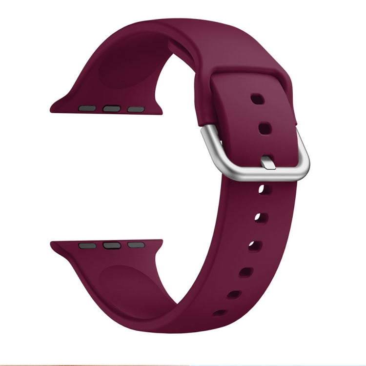 Single-color Silicone Buckle Replacement Strap Watchband For Apple Watch Series