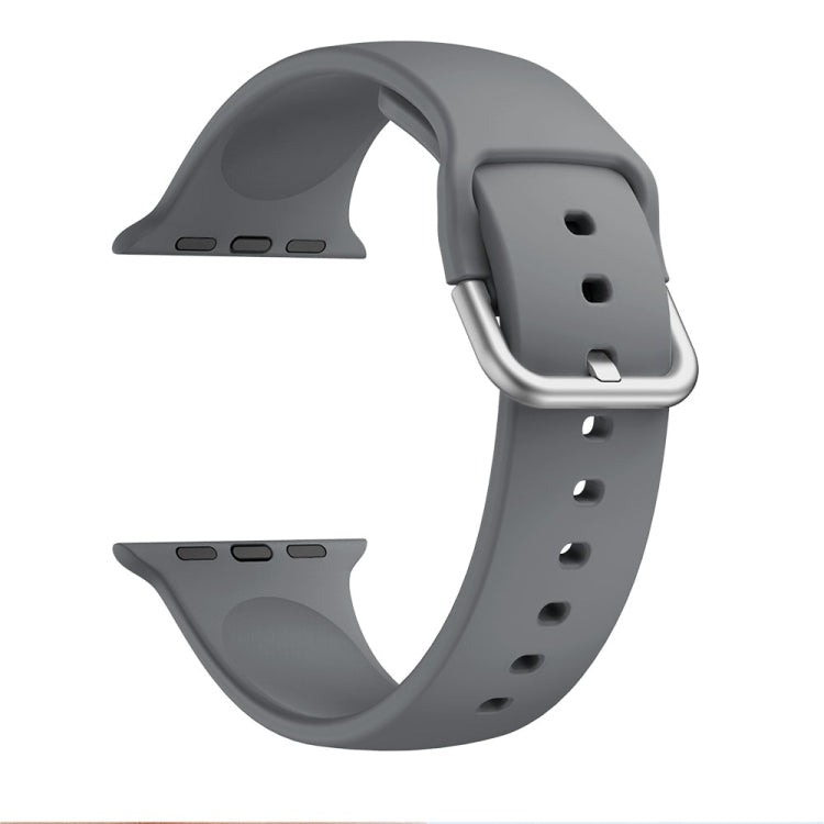 Single-color Silicone Buckle Replacement Strap Watchband For Apple Watch Series