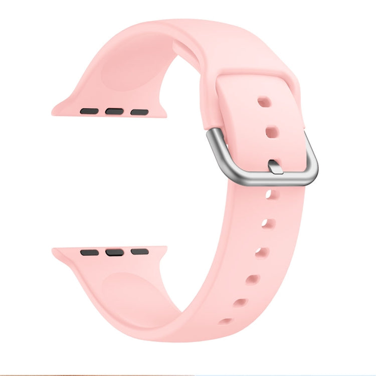 Single-color Silicone Buckle Replacement Strap Watchband For Apple Watch Series