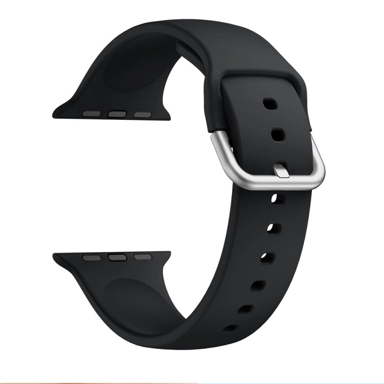 Single-color Silicone Buckle Replacement Strap Watchband For Apple Watch Series