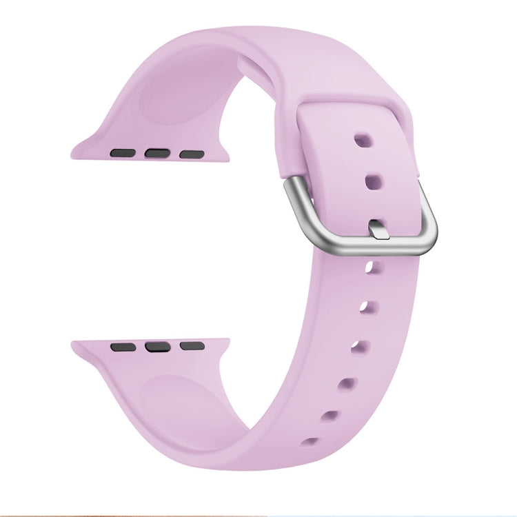 Single-color Silicone Buckle Replacement Strap Watchband For Apple Watch Series