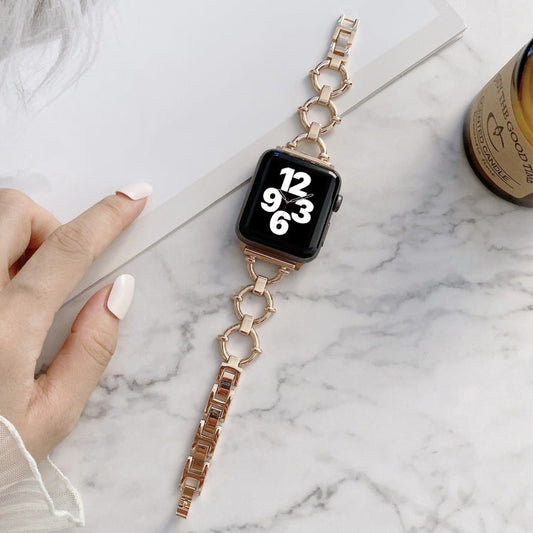 O-shaped Chain Metal Replacement Strap Watchband For Apple Watch Series