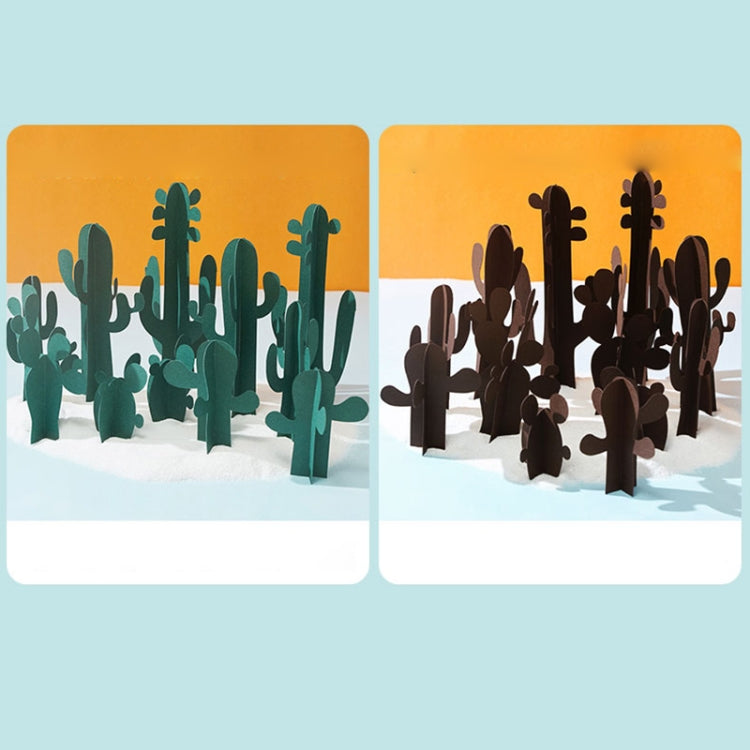 12 in 1 Miniature Beach Paper Cut Cactus Sandy Beach Landscape Decoration Photography Props