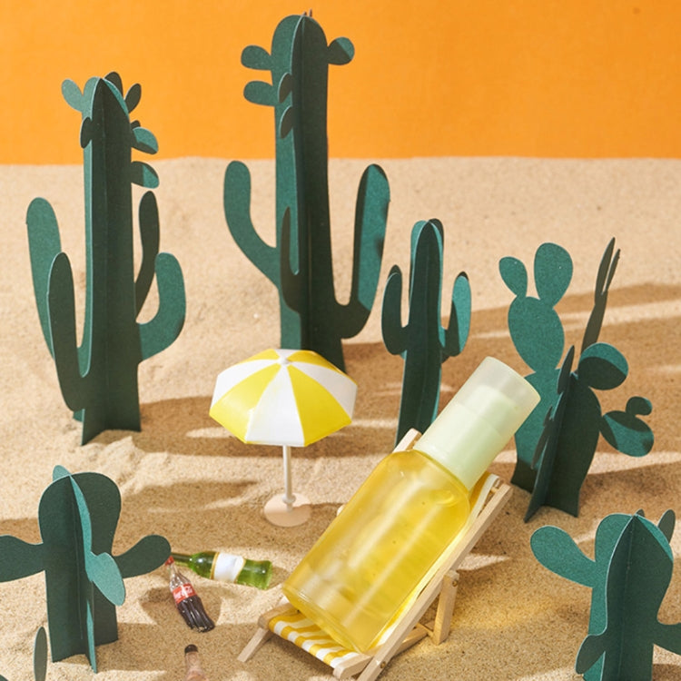 12 in 1 Miniature Beach Paper Cut Cactus Sandy Beach Landscape Decoration Photography Props