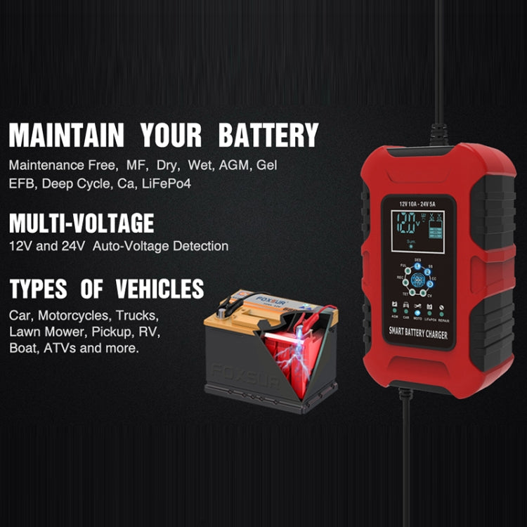 FOXSUR 10A 12V 7-segment Motorcycle / Car Smart Battery Charger ÎҵÄÉ̵ê