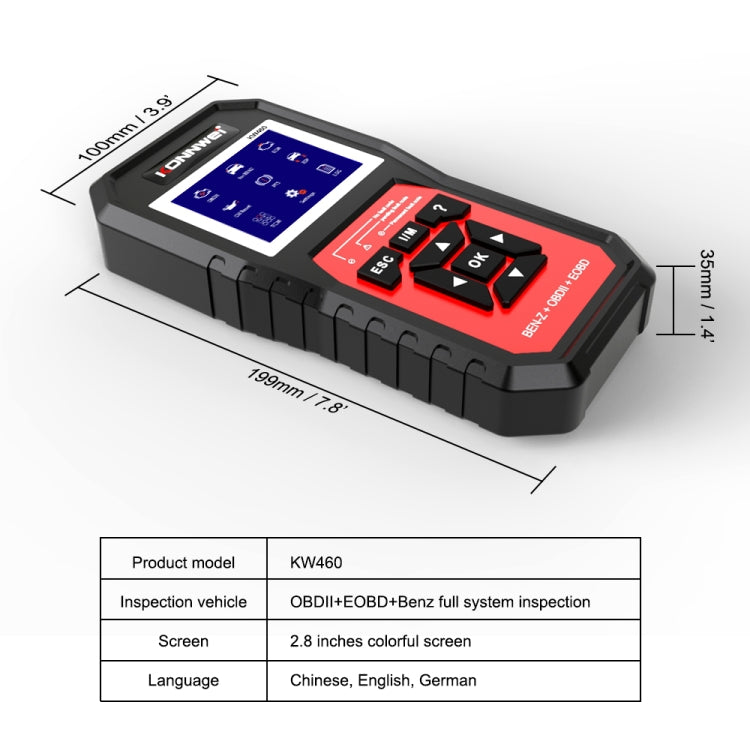 KONNWEI KW460 Car 2.8 inch 12V Lead-acid Battery Tester Fault Diagnosis Instrument ÎҵÄÉ̵ê