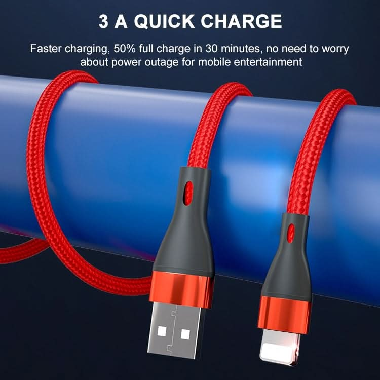 ADC-001 3A USB to 8 Pin Weave Fast Charging Data Cable