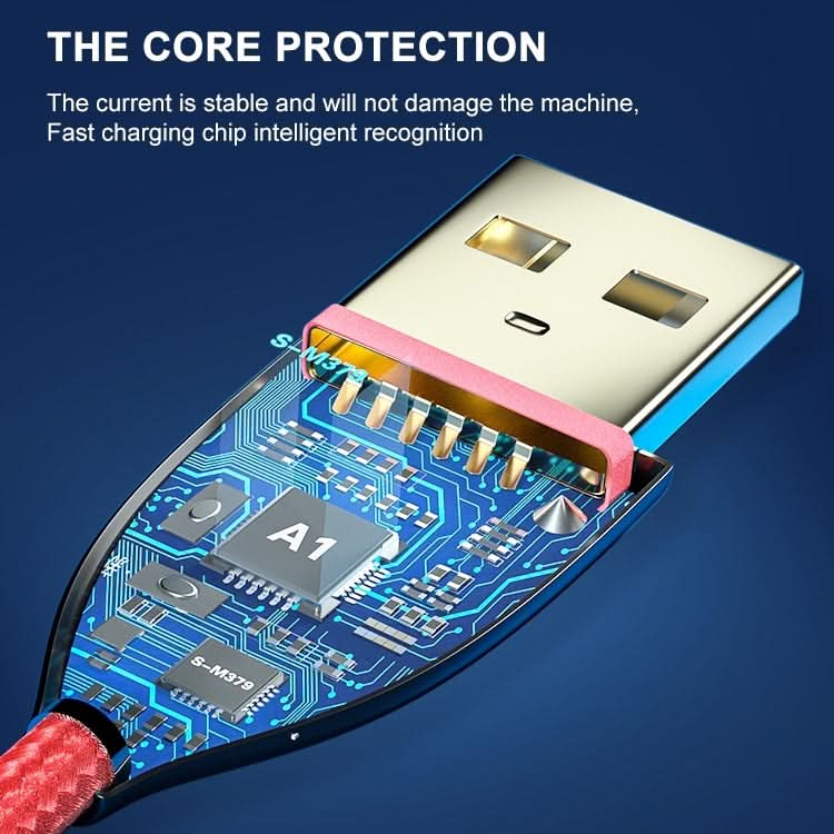 ADC-001 3A USB to 8 Pin Weave Fast Charging Data Cable