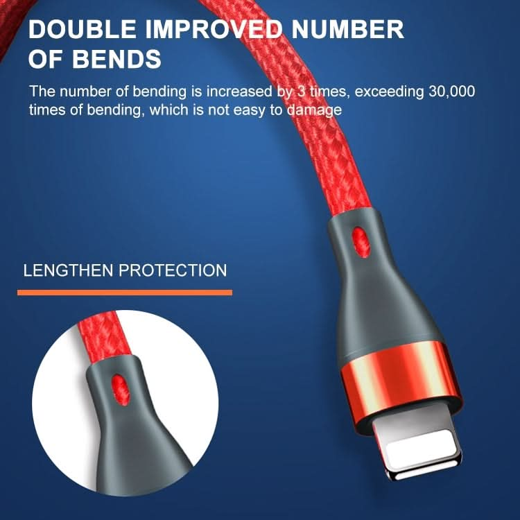 ADC-001 3A USB to 8 Pin Weave Fast Charging Data Cable