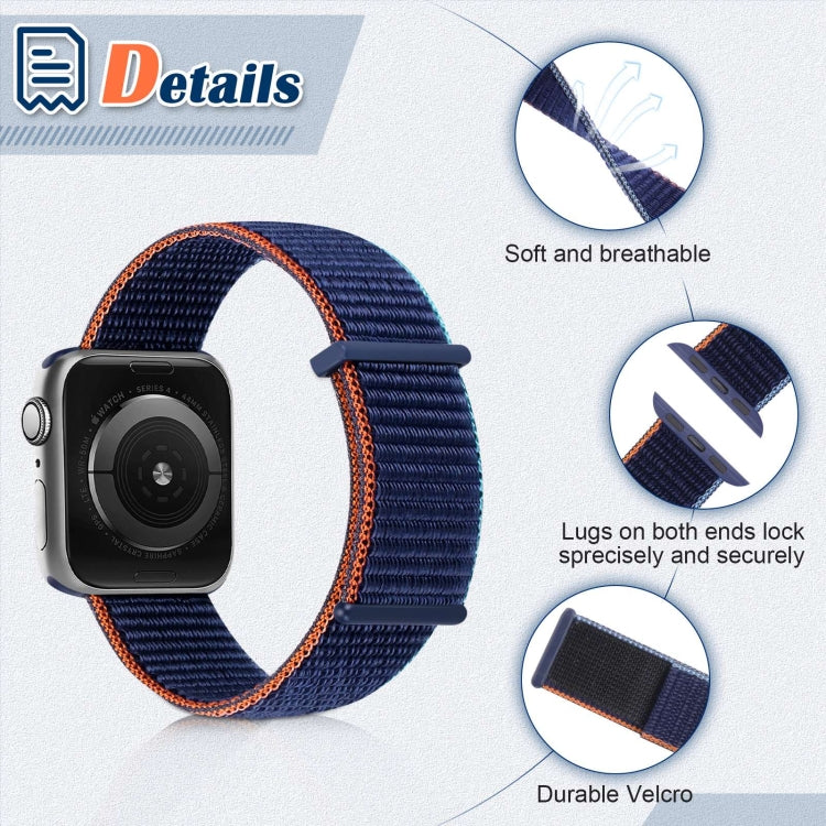 Hook and Loop Fastener Dual Section Replacement Watchband For Apple Watch Series