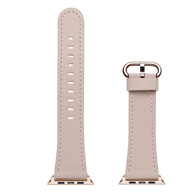 Round Buckle Leather Replacement Wrist Strap Watchband For Apple Watch Series