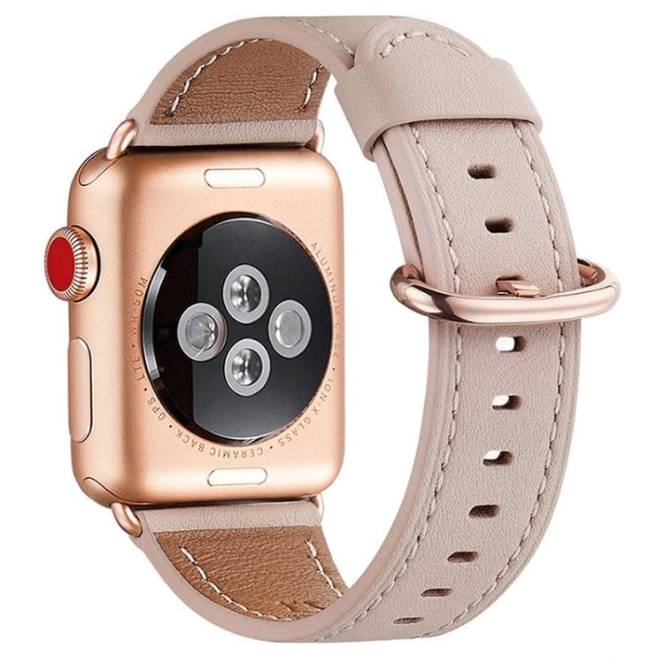 Round Buckle Leather Replacement Wrist Strap Watchband For Apple Watch Series