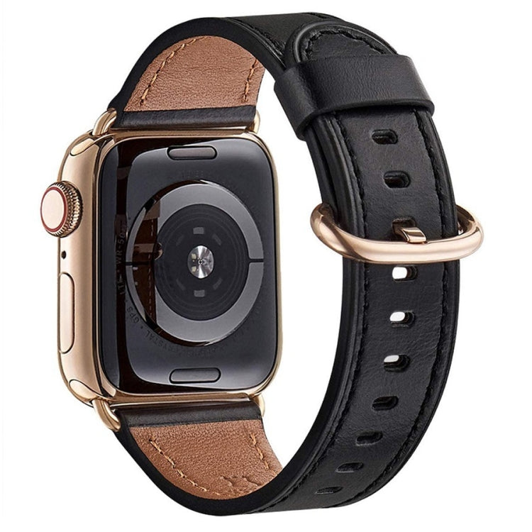 Round Buckle Leather Replacement Wrist Strap Watchband For Apple Watch Series