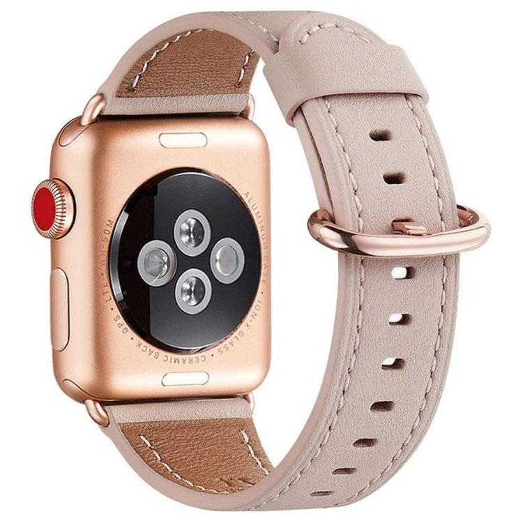 Round Buckle Leather Replacement Wrist Strap Watchband For Apple Watch Series