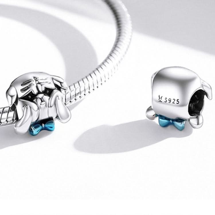 S925 Sterling Silver Cute Dog Beads DIY Bracelet Necklace Accessories