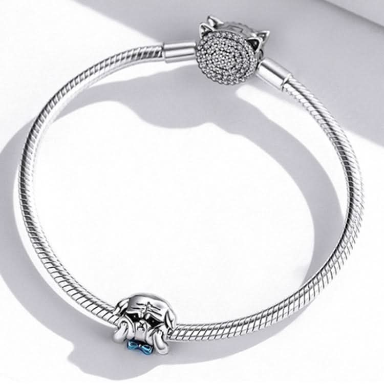 S925 Sterling Silver Cute Dog Beads DIY Bracelet Necklace Accessories Reluova