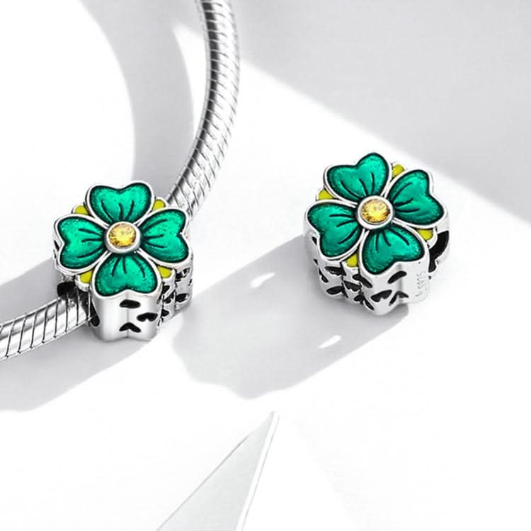 S925 Sterling Silver Lucky Clover Beads DIY Bracelet Necklace Accessories